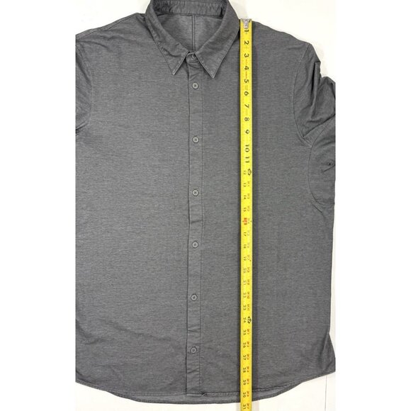 Lululemon Mens Shirt Long Sleeve Button Size XL Oxford Gray Performance Casual - Picture 10 of 10